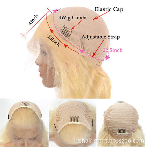 Wholesale Raw Brazilian Virgin Hair HD Lace Frontal Wig 13x4 Lace Frontal 613 Body Wave Wig 13*4 613 Lace Frontal Body Wig